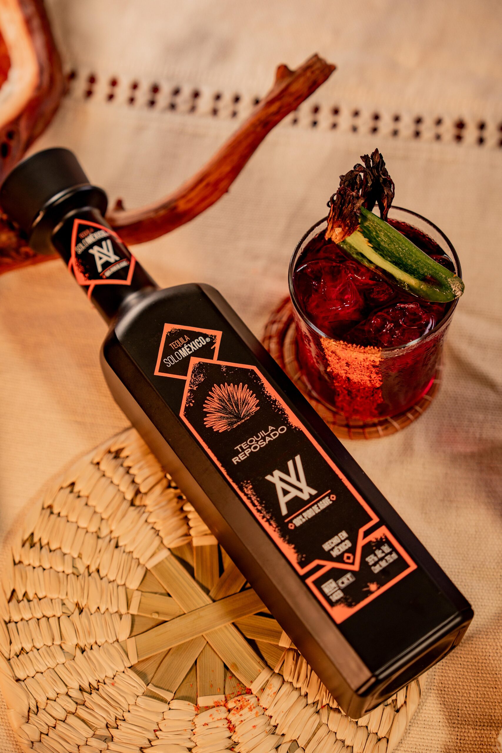 trago de tequila con jamaica